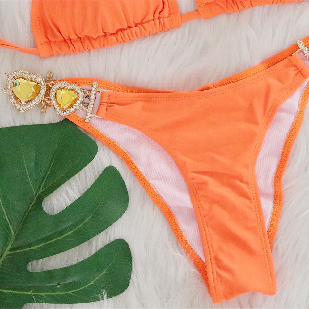 203g Weight Sexy Feel Of Sensation Mid Waist Panties Waist Bikini Panties Style Bralette Bra Category Nylon, Polyester Fabric Type 2 Pieces Set Quantity Swimming Pool, Beach Occasion Solid Color Pattern Women's Gender Women's Solid Color 2 Pieces Set Bikinis Swimwear 14
