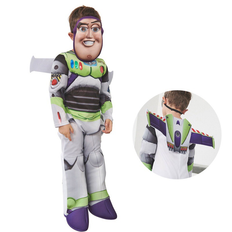 Buzz Lightyear Kidsren's Cotton-Filled One-Piece Character Dress up Halloween Birthday Party Theme Performance Costume