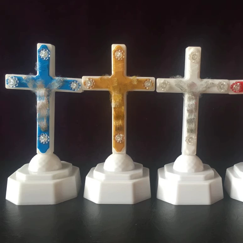 Трансграничная светодиодная внешняя торговля крест лампа икона золотой красный синий белый ночной фонарь