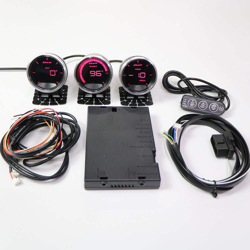 Nuevo medidor de carreras OBD defi A2 colorido turbina temperatura del aceite velocidad de presión de aceite voltaje medidor de temperatura del agua de vacío