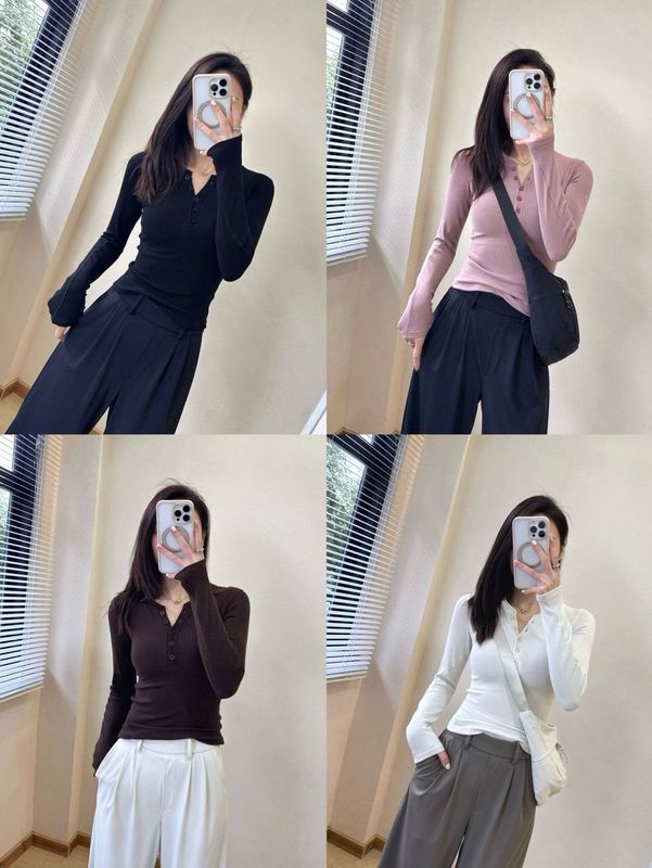 lulu同款Hold Tight莫代尔亨利衫修身显瘦瑜伽健身运动打底T恤女|undefined