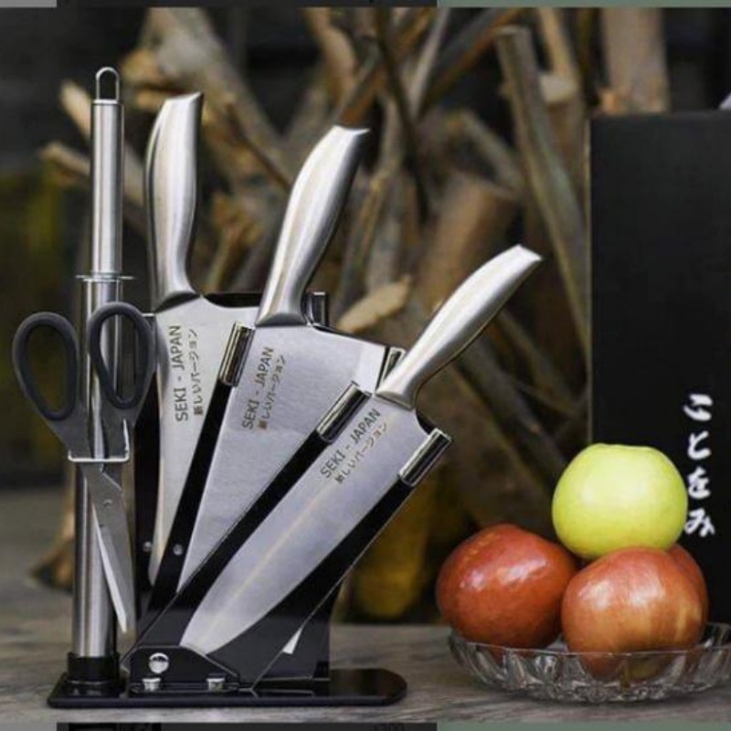 Comercio exterior de fábrica Venta caliente hogar conjunto completo de sandwich mango de seis piezas cuchillo conjunto traje cocina conjunto completo combinación cuchillo al por mayor