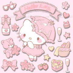 卡通三麗鷗凱蒂貓KT貓電動車貼紙車身劃痕裝飾筆記本電腦行李箱貼