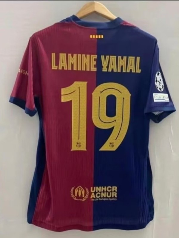 2425 バルセロナ ホーム ジャージ No. 19 ヤマール サッカー ジャージ No. 8 ペドリ 6 ガビ No. 9 レヴァーン プリント|undefined