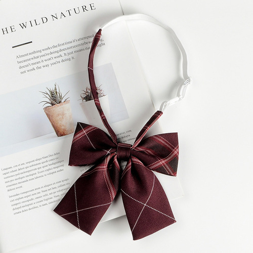 Japanese jk bow tie women's college style shirt decorated sailor suit collar flower graduation photo bachelor suit bow wine red