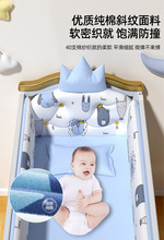 婴儿床实木欧式多功能宝宝床bb白床新生儿摇篮儿童拼接大床