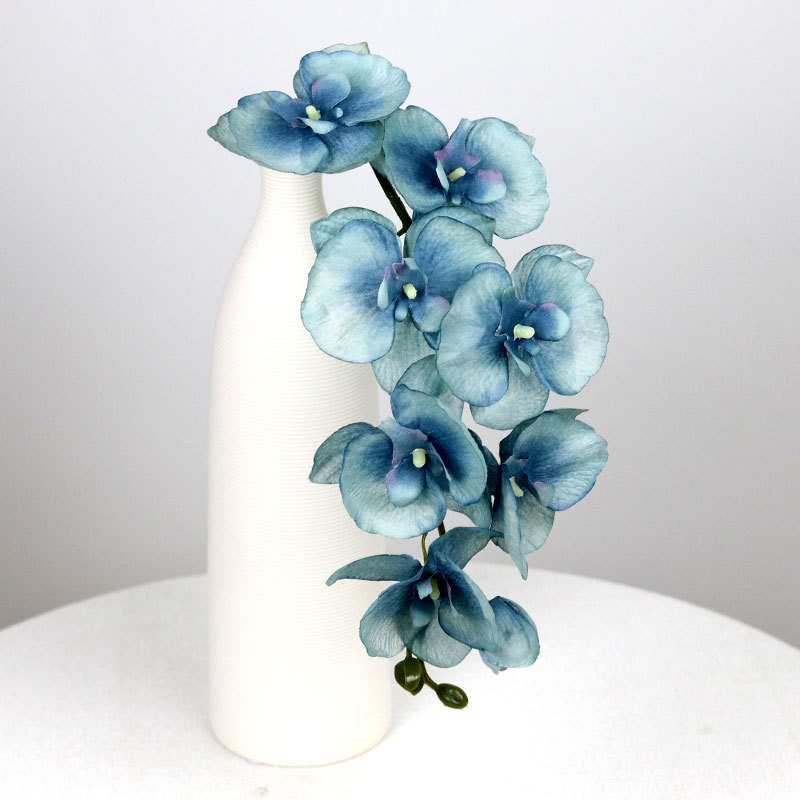 Single 8-Head Autumn Phalaenopsis Fake Flower Artificial Flower Hotel Wedding Wedding Layout Home Decoration Export Cross-Border