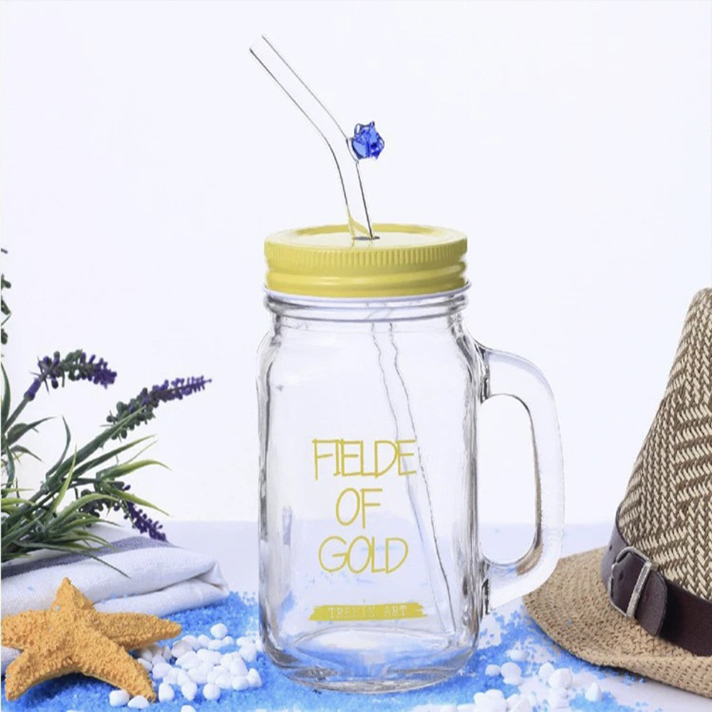Paja de vidrio borosilicato de paja de vidrio resistente al calor color paja cabeza redonda ventas directas de la fábrica