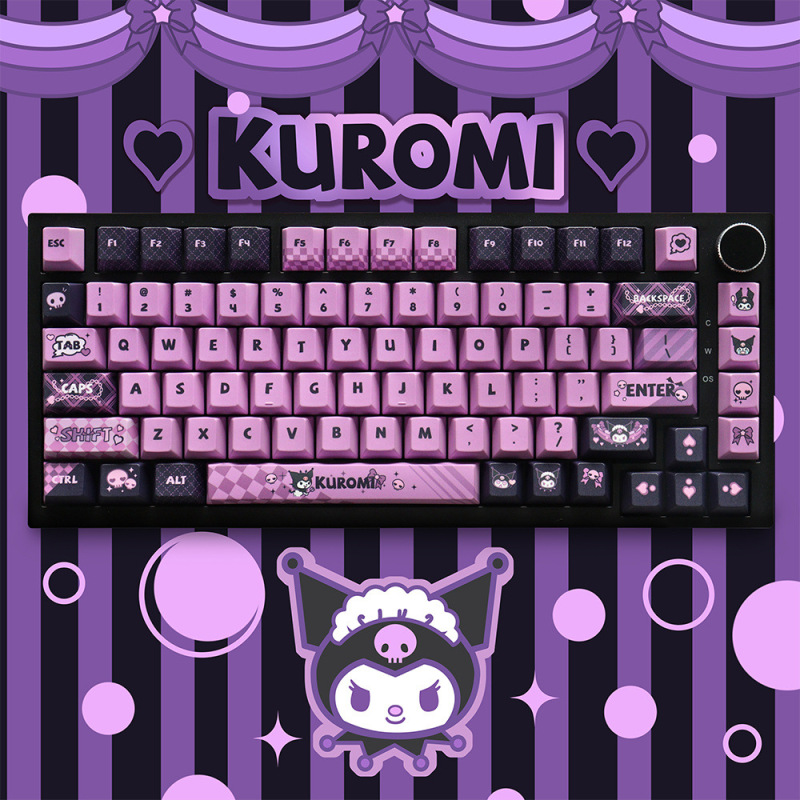 Cute Cartoon Ku-Romi Keycap Pbt Material Original Highly Sublimated Suitable for Mechanical Keyboards