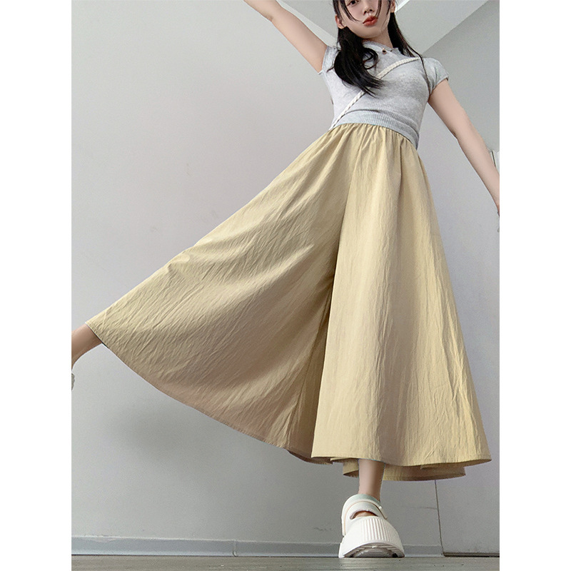 Yamamoto Style Skirt Pants for Women 2026 Spring and Summer New Product College Style Drapey High-Waisted Slimming Skirt Casual Long Skirt