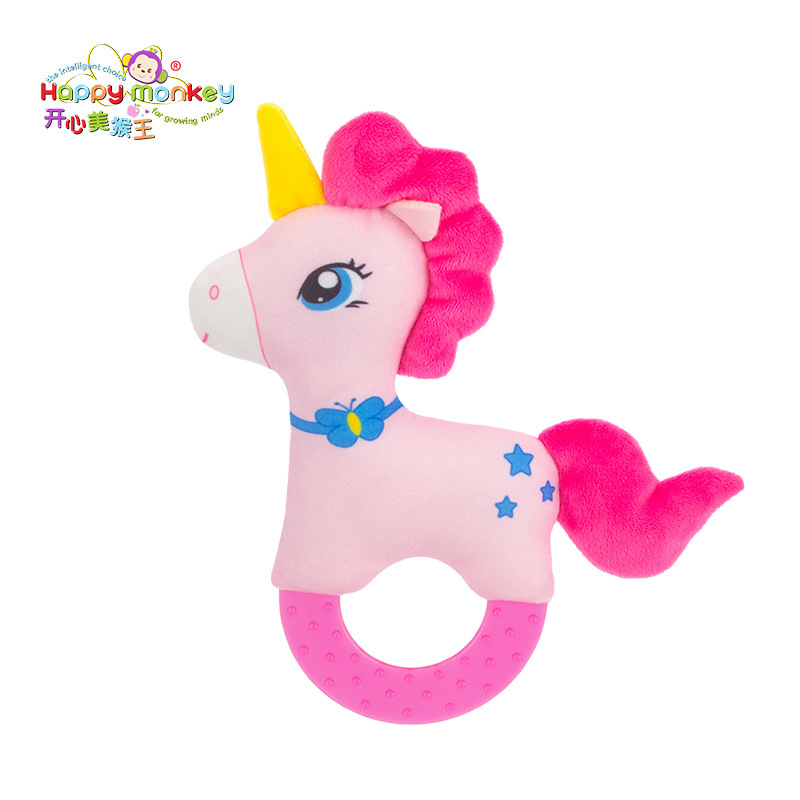 Feliz mono bebé sonajero bebé mordedor juguete sonajero recién nacido felpa consolador muñeca juguete