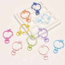 锌合金烤漆苹果钥匙扣龙虾扣狗扣喷漆彩色diy弹簧扣挂件饰品配件