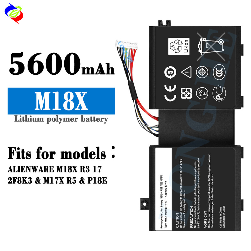 Suitable for Dell 2F8K3 Alienware 17/18 M17X R5 M18X R3 P18E P19E Laptop Battery