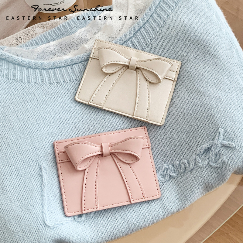Cream-Colored Letter Paper~Bowknot Small Card Holder Id Holder Cute Short Ultra-Thin Gift Pink Student Ladies Wallet Cream-Colored Letter Paper~Bowknot Small Card Holder Id Holder Cute Short Ultra-Thin Gift Pink Student Ladies Wallet