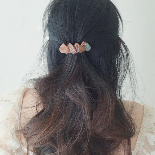 Japanese and Korean cute and sweet color-blocking patchwork heart-layer bangs comb, side small clip comb, updo hair tool