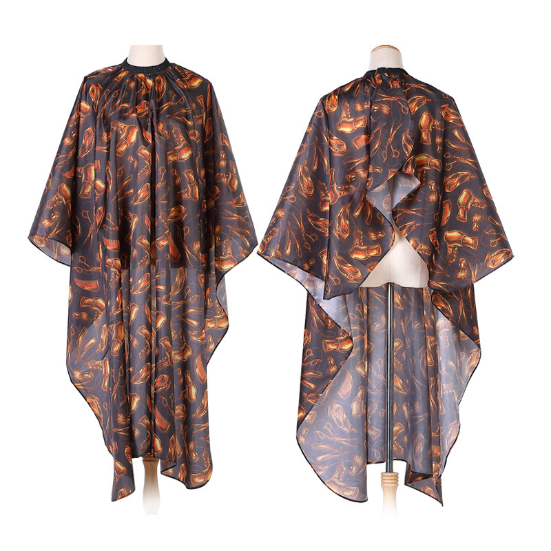 網紅理髮圍布風筒圖案復古理髮圍裙布不沾發專業美發髮廊剪髮圍布