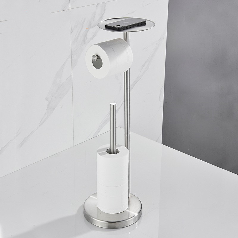 Bathroom roll paper holder floor-standing toilet paper holder Villa floor-mounted storage rack punch-free paper towel holder