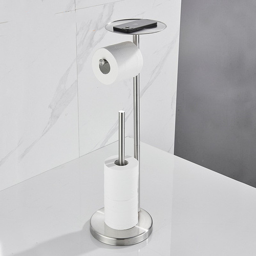 Bathroom roll paper holder floor-standing toilet paper holder Villa floor-mounted storage rack punch-free paper towel holder