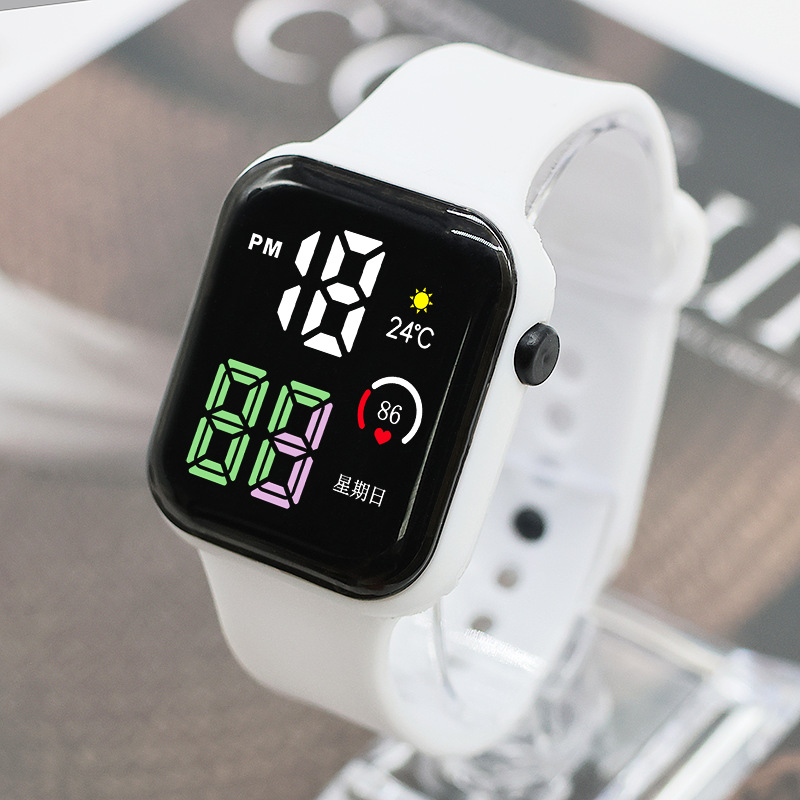 Ventas directas nuevas luces de colores pequeños cuadros pareja relojes de moda deportivos LED relojes electrónicos estudiantes electrónicos