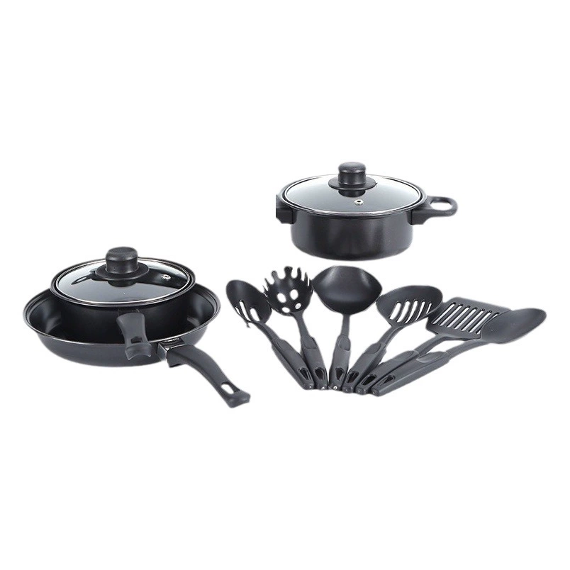 Набор трансграничных медицинских каменных горшков для домашнего использования с меньшим количеством масляных паров, индукционная плита, кастрюли с антипригарным покрытием, кухонный набор прочной кухонной утвари