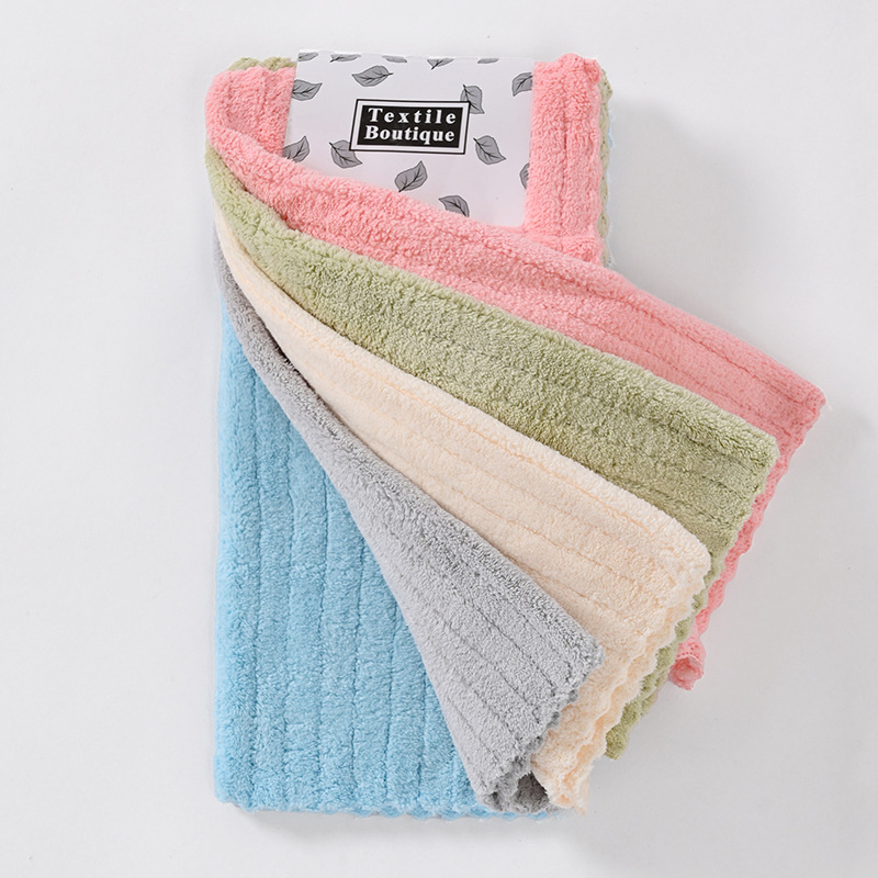 5 toallas de coral 30 * 30 toallas de cocina toallas de leopardo suave absorción de agua toallas de té transfronterizas