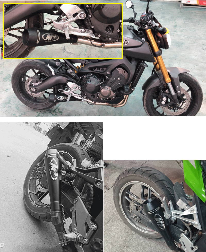 Motorcycle exhaust pipe modified SC barrel M4 small hexagonal 51MM universal 450SR race 800 NINJA400