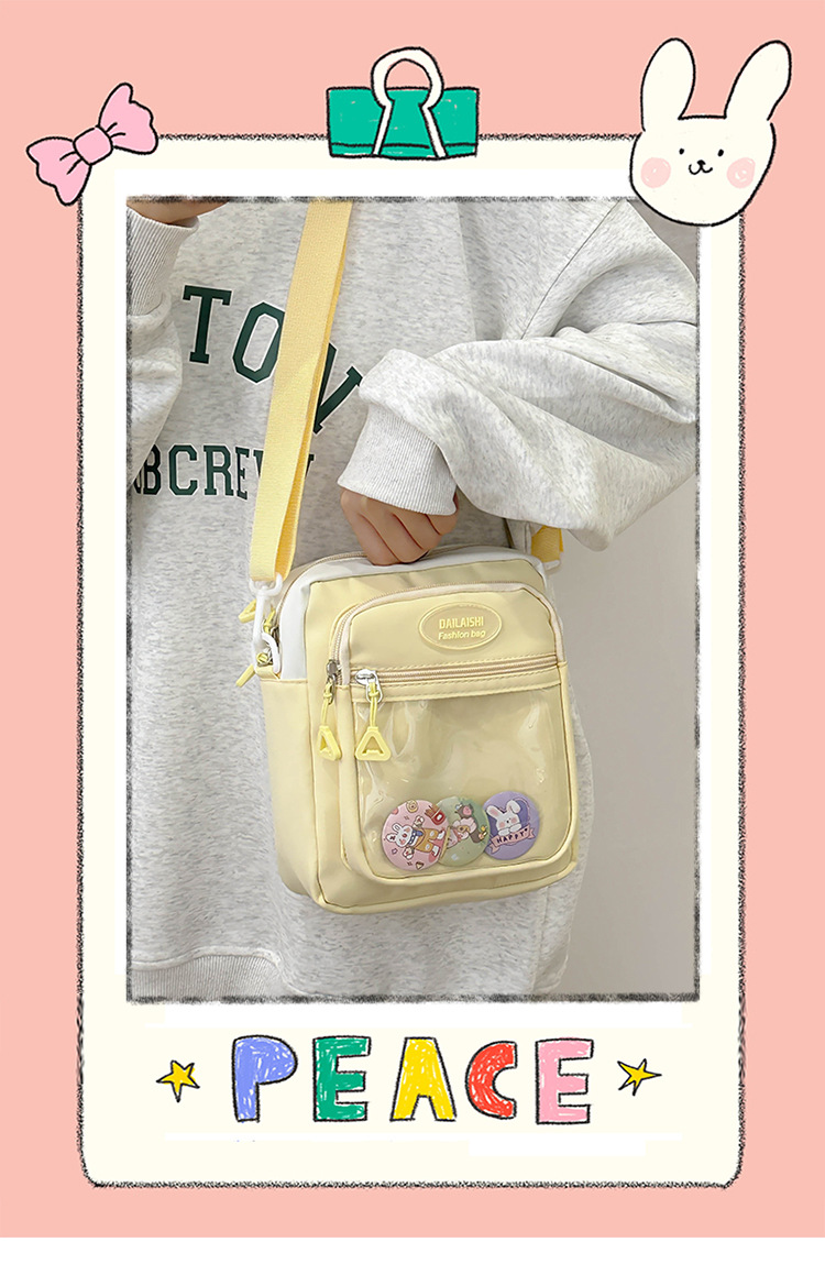 New transparent pain bag, ins small bag, crossbody bag, girl's small crossbody bag, trendy student backpack, comic exhibition transparent mobile phone bag full figure