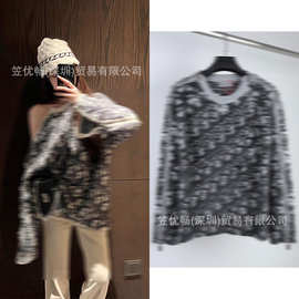 南油直供 D家经典款满印字母提花拉链毛衣男女CD卫衣针织衫跨境潮