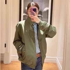 现货高版本RL拉夫刺绣小马标男女老钱风立领工装哈灵顿夹克外套