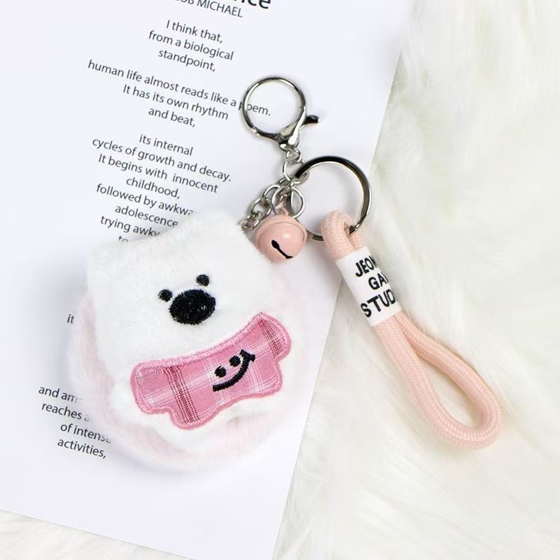 Espejo de Maquillaje Portátil de Felpa de ABS y Peluche Corto Multifuncional para Bolso image 6