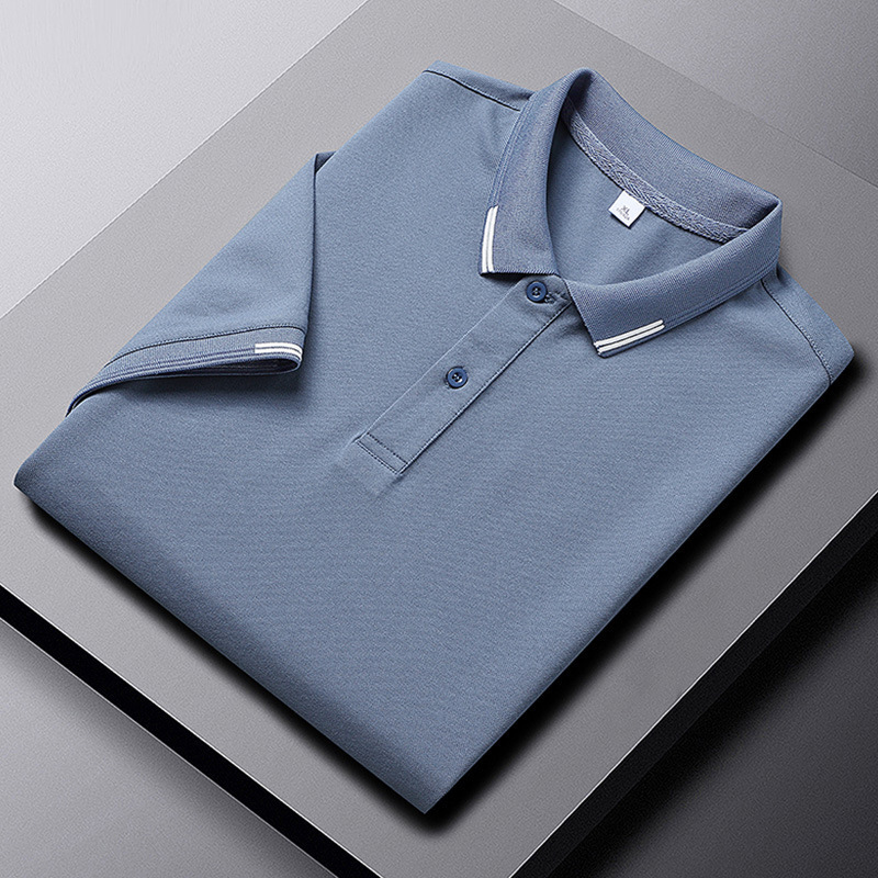 2023 deportes ocio nuevo Jacquard Zhu Di Polo camiseta de hombre de manga corta verano con solapa transpirable con medio cuello de manga