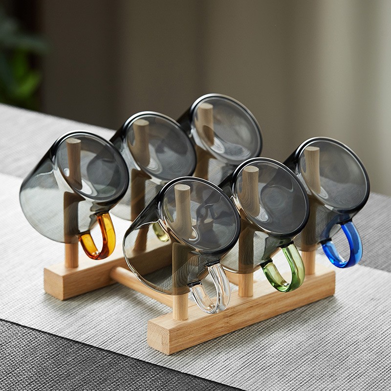 Taza de té de vidrio pequeña taza de vidrio con una taza de té Kung Fu pequeña 6 tazas de té para beber taza de vidrio resistente al calor image 19