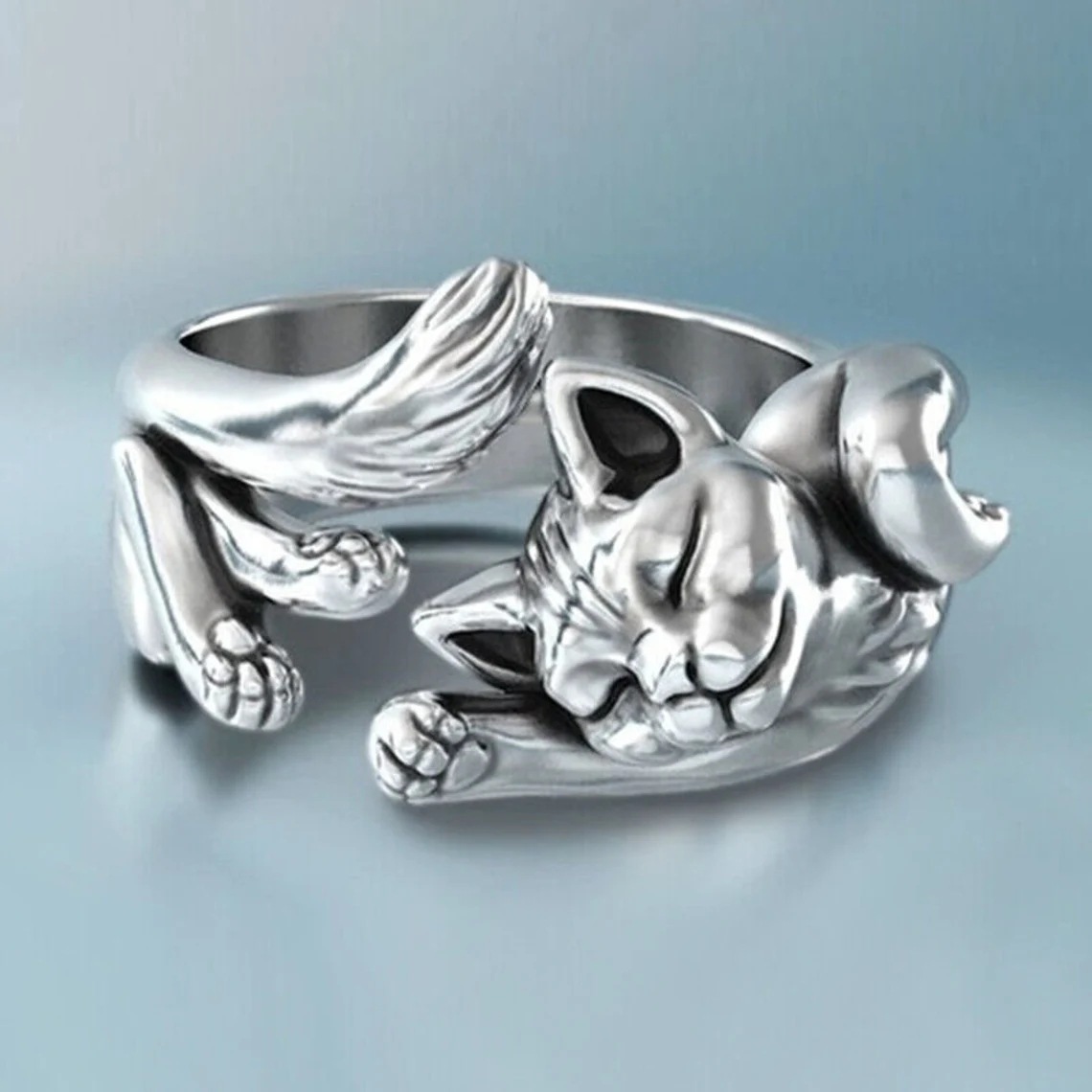 Yunjin nuevo gatito anillo abierto transfronterizo Venta caliente perezoso gato anillo de moda joyería de las mujeres al por mayor image 8