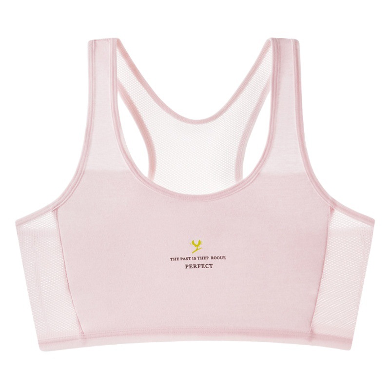 Ropa interior de malla transpirable para niñas, estilo nuevo, para estudiantes de secundaria en su período de desarrollo, chaleco deportivo a prueba de golpes, sujetador de ropa interior para niñas