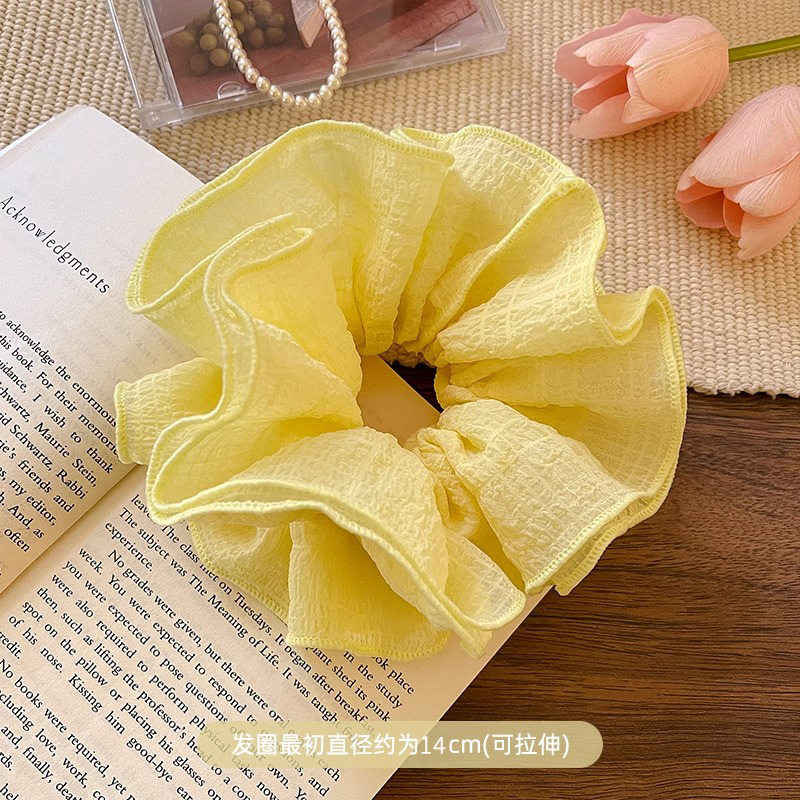 韩系春夏蝴蝶结大肠发圈女款蕾丝碎花头绳粉色方巾大号发饰|undefined