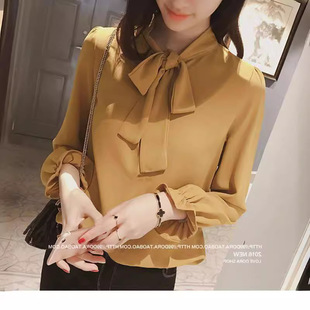Chiffon Shirt Women's 2025 Summer Wear New Top Korean Style Large Size Shirt Bow Princess Sleeve Casual Shirt