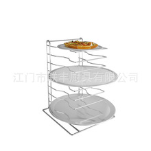6-14层铁镀铬披萨盘架烤盘架pizza烤网架厨房置物架披萨支架