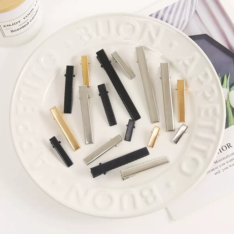 方形鸭嘴夹手工diy发夹头饰简约侧边夹刘海夹合金四方夹发卡配饰