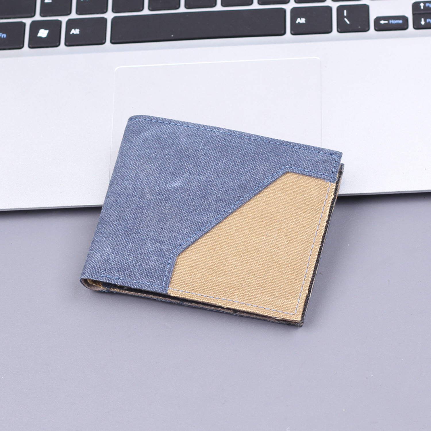 Canvas para hombres cartera corta para hombres cartera de 9 tarjetas en una nueva cartera de tela suave