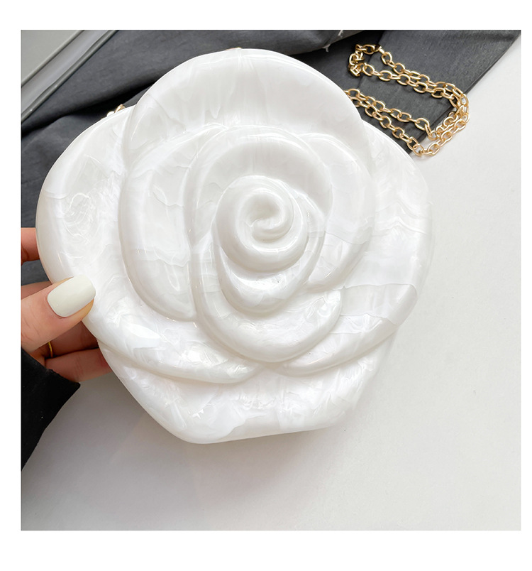 Elegante Blumen Acryl Handtasche Für Damen Einzigartige Box Tasche_voghion.com