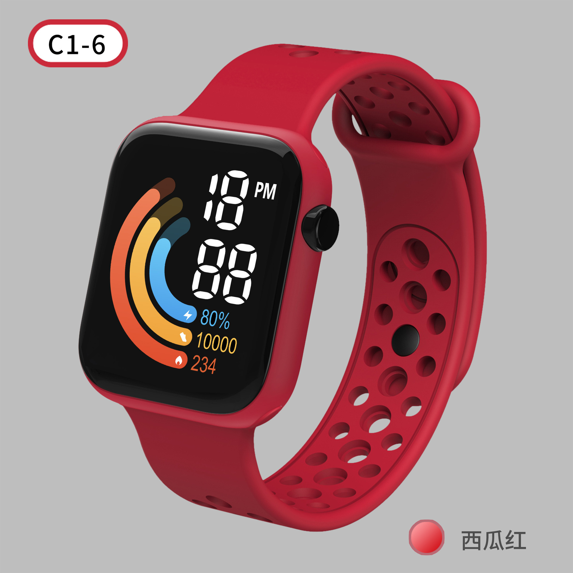 Reloj electrónico de C1-6LED caliente transfronterizo directo de fábrica reloj impermeable pulsera reloj deportivo de los niños en stock