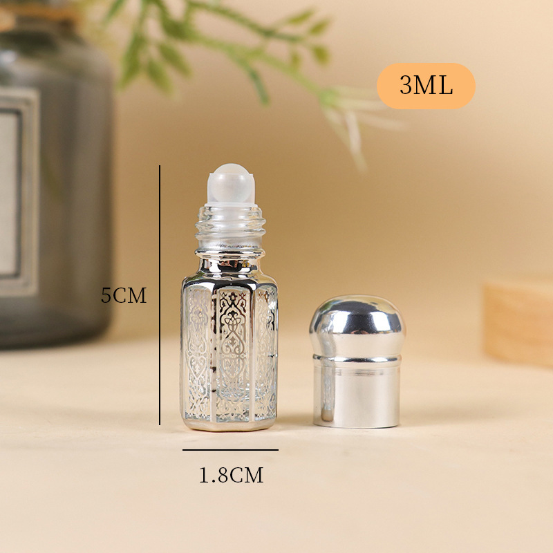 Z004-3ml6ml12ml エッセンシャルオイルローラーボールボトル ローラーボール空ボトル マッサージアプリケーションサンプルガラス 八角形|undefined