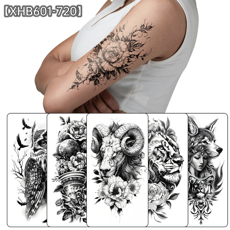 3D Watercolorful Temporary Tattoo Ladies Girls Colorfulful Flowers Hummingbird Butterfly Realistic Long-Lasting Fake Tattoo Stickers Waterproof