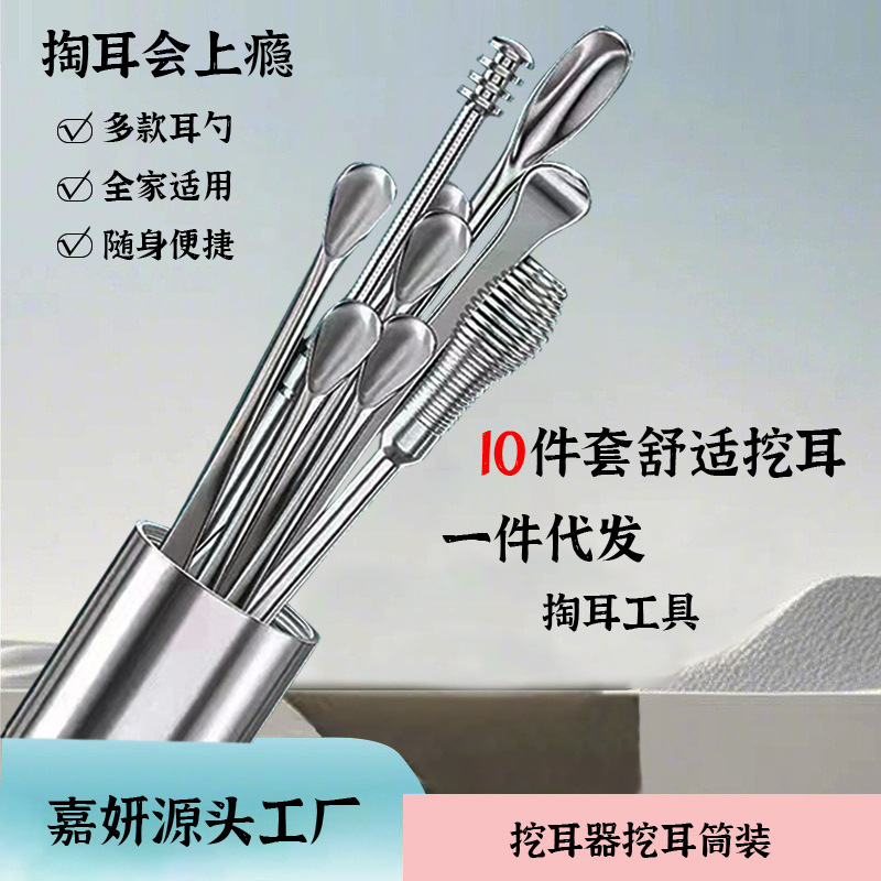 10-Piece Ear Cleaning Tool Set Stainless Steel Ear Picking Tool Set Ear Scoop Earwax Remover Amazon Bestseller