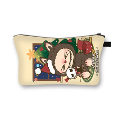 新款泡泡瑪特化妝包女生大容量高級感收納包便攜可愛滌綸卡包跨境