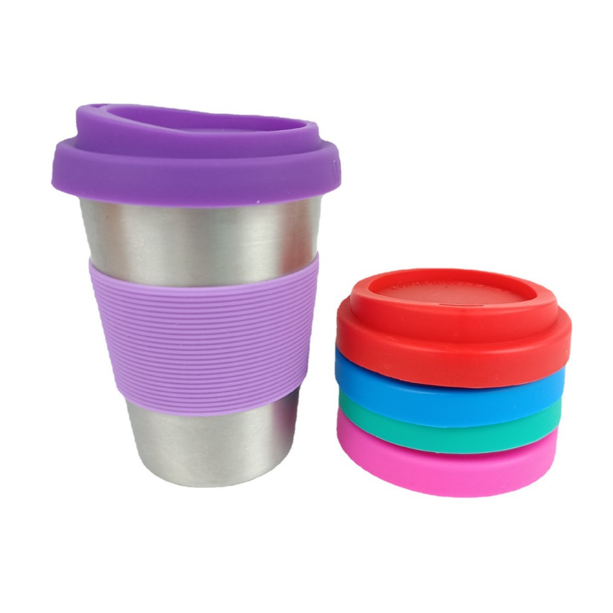 实力源头厂家直供创新 8.0CM杯口小型月亮盖防尘密封陶瓷硅胶杯盖