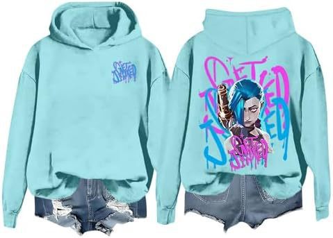 DLDXJQTPL Jinx Was Here Women Hoodie Jinx Arcane Figure