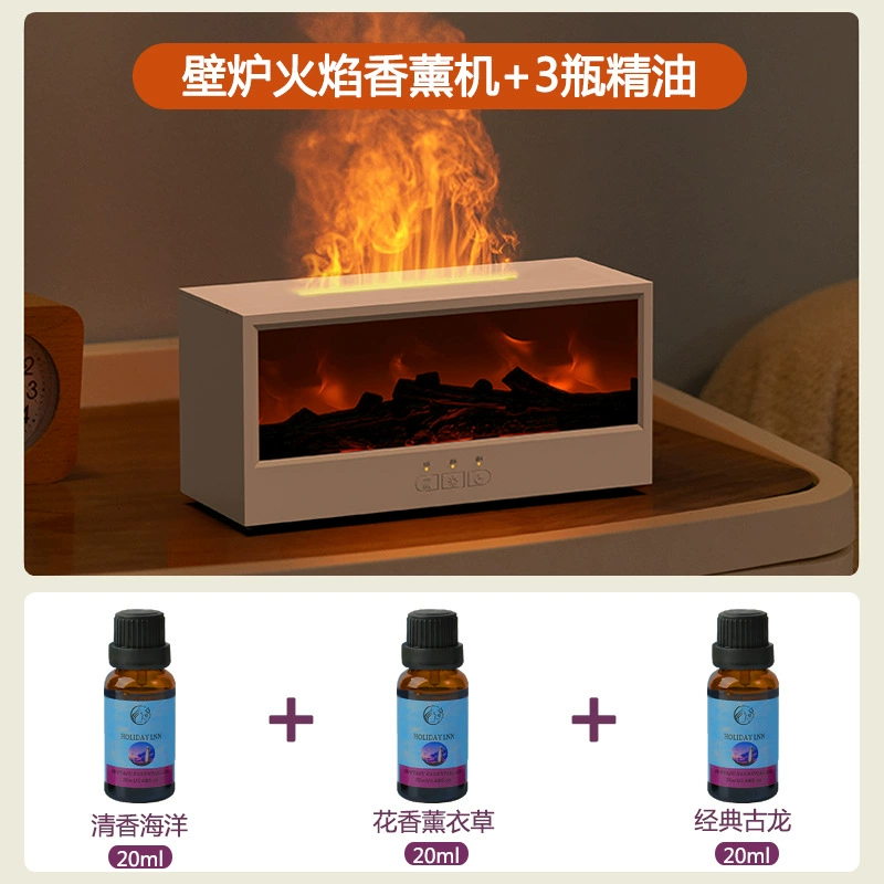 Fireplace Flame Aromatherapy Machine DQ717, 3D Flame, 150 ml Ultrasonic Humidifier