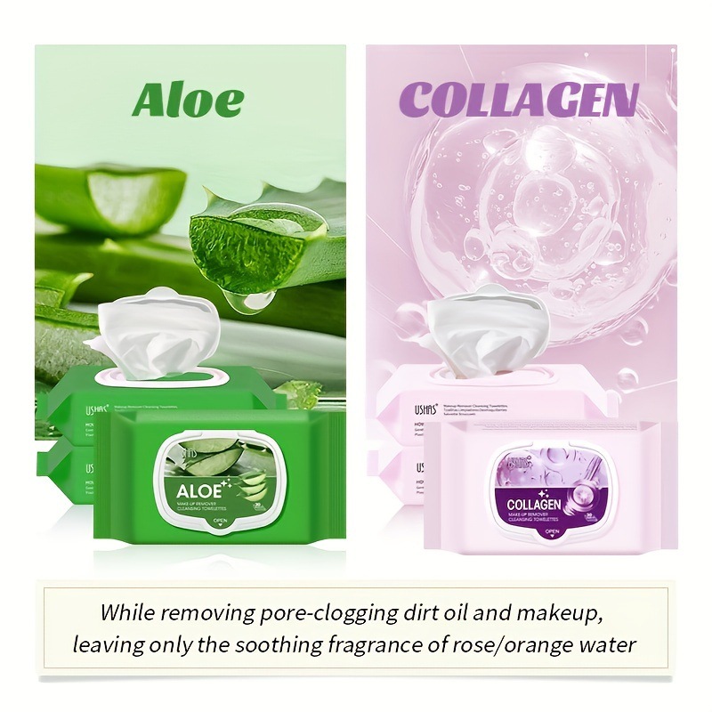 USHAS Europa y los Estados Unidos transfronterizos toallas de desmaquillaje suaves no irritantes, limpieza profunda, desmaquillaje desechable WP023