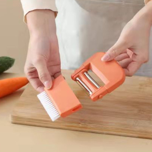 Three-in-one brush peeler stainless steel peeler vegetable and fruit creative peeling knife kitchen gadgets wholesale